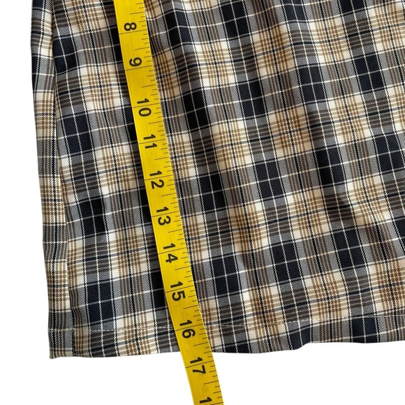 Women’s Plaid Schoolgirl Skirt Brown Faux Button Size L  Clueless Y2K 2000’s - Picture 4 of 8